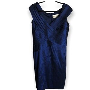 Social Occasions Mon Cheri pleated midi dress metallic blue